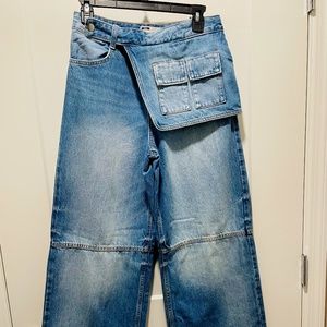 Bershka Vintage Style Jeans Wide-Leg  US 2
